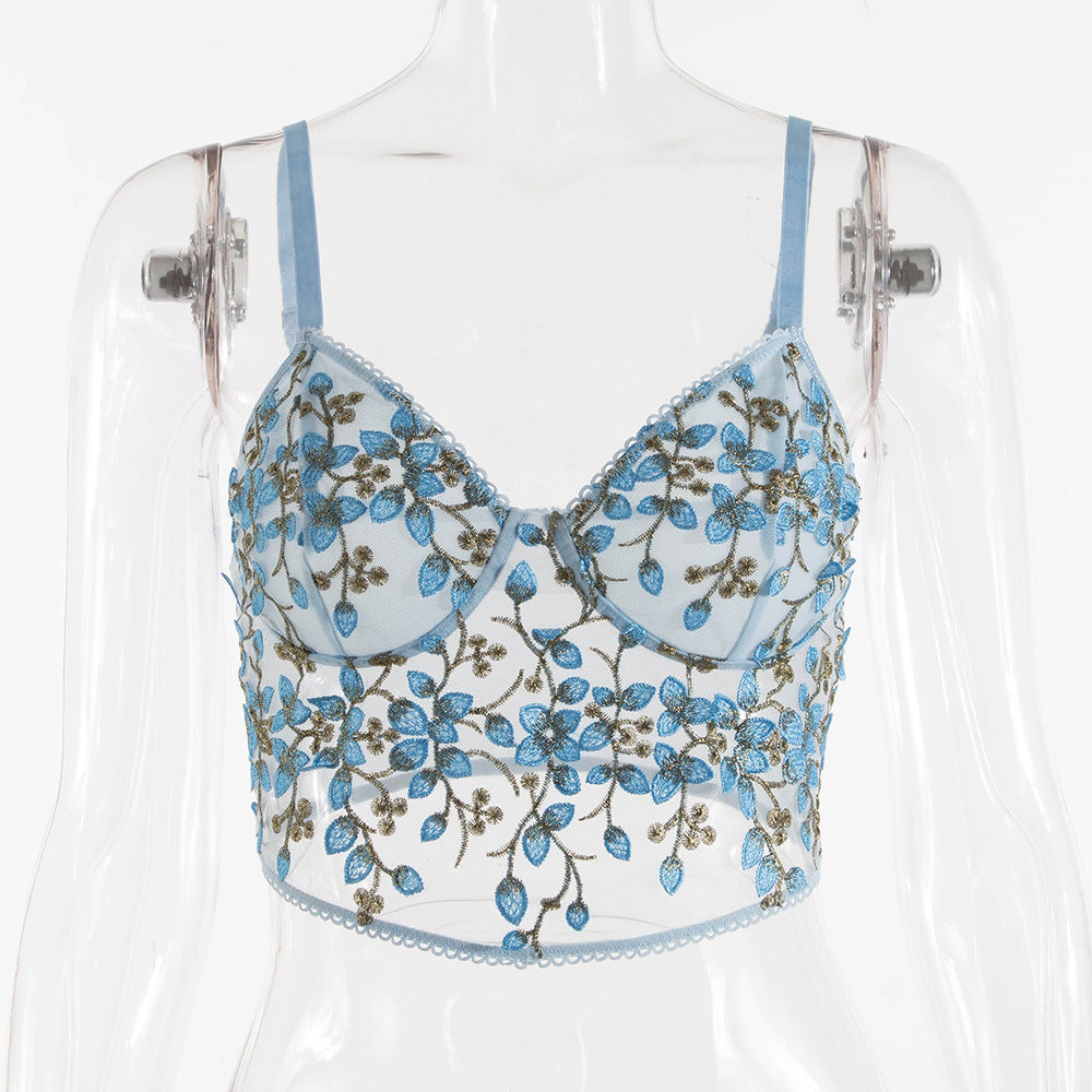 Lace Embroidery  Lingerie Vest