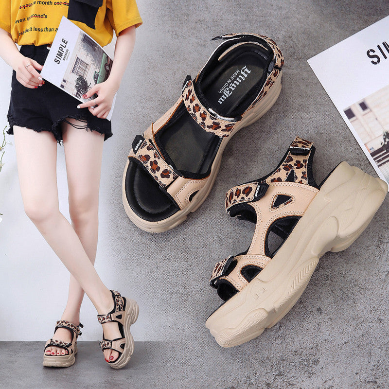 Leopard Print Fairy-Style Sandals