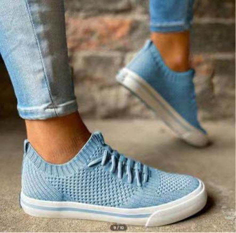 European & American Flat Mesh Shoes For Women - Flying Knitting