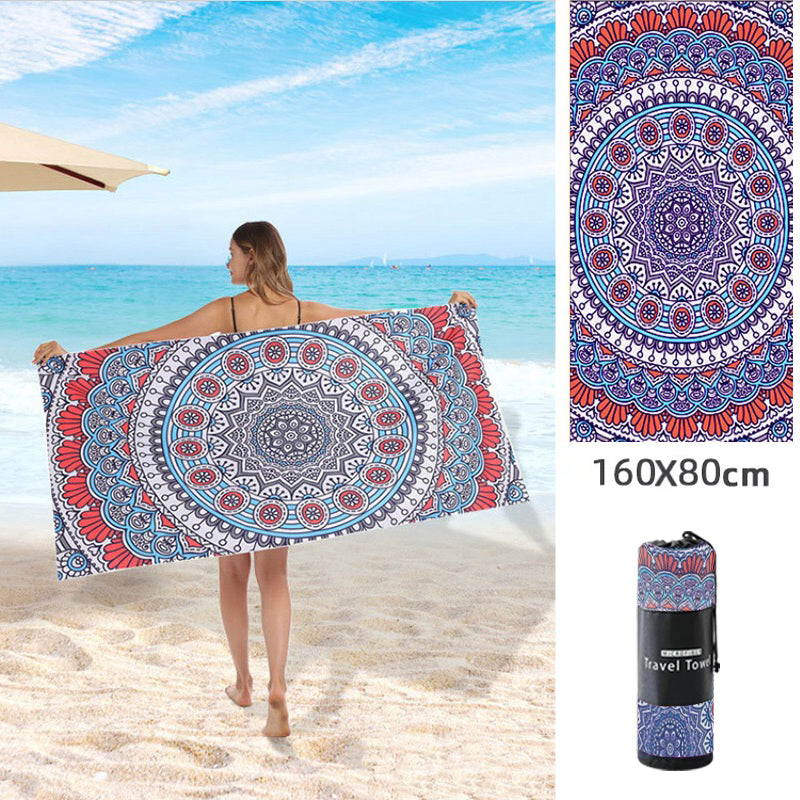 Printed Beach Towel - Microfibre Double-Sided Fleece Beach Towel