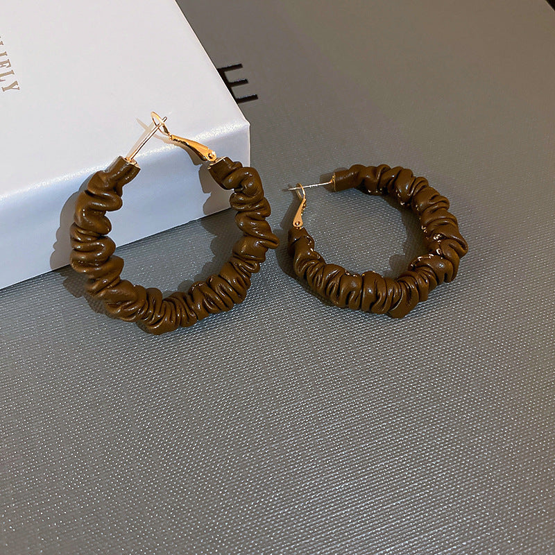 Leather Hoop Earrings For Women