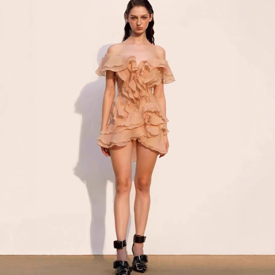 V-Neck Mid-Waist Short Dress