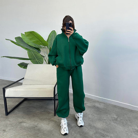 Stand-Up Collar Zipper Sports Outfit