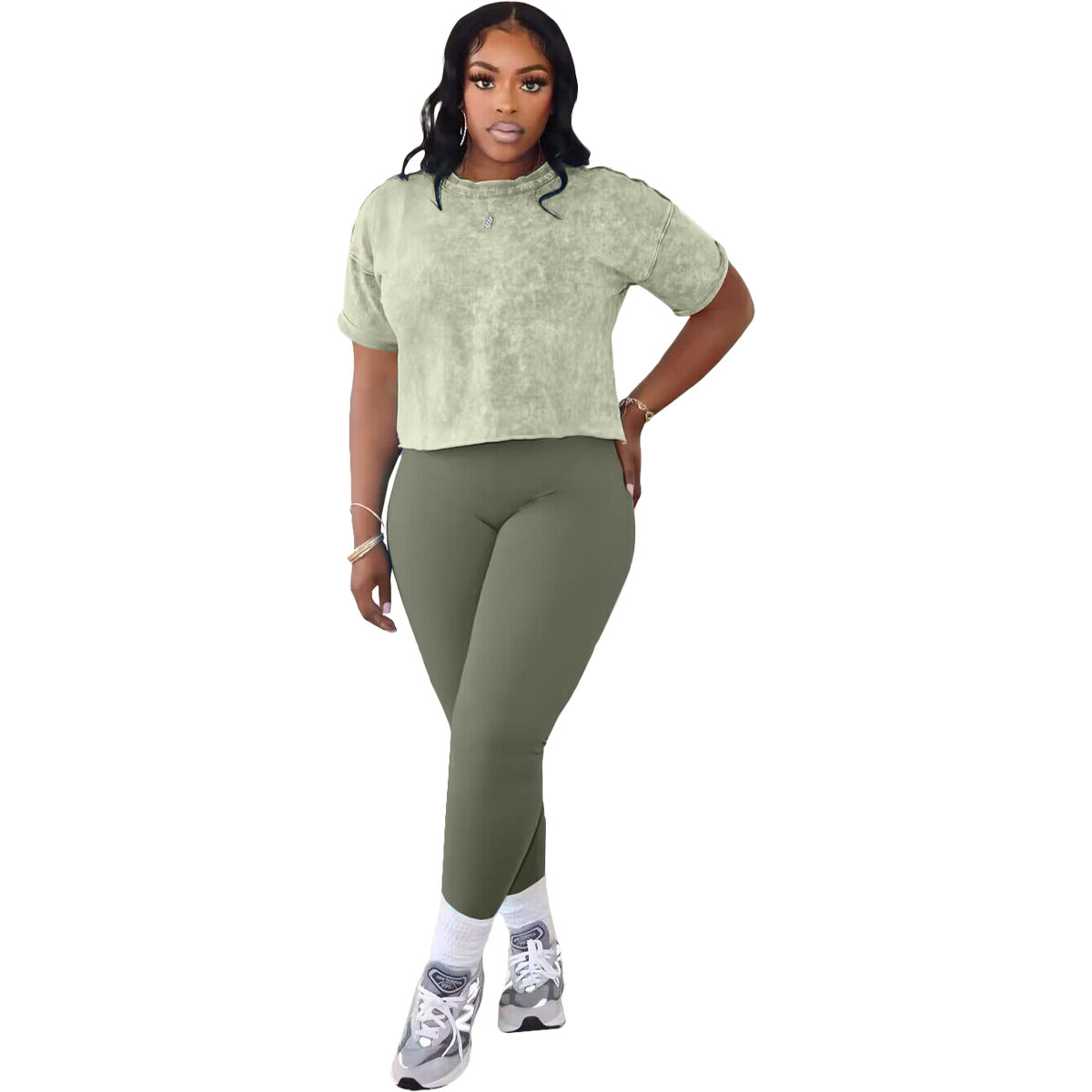 Women's Printed Casual Sports Two-Piece Set