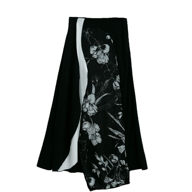 Split-Thigh Floral Skirt