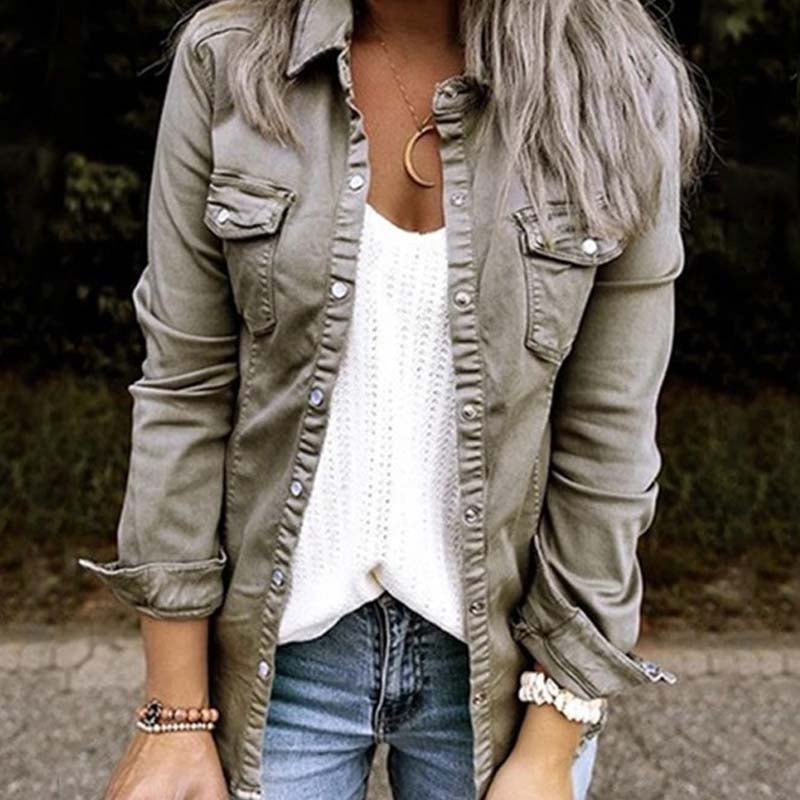 Mid-Length Denim Jacket For Women