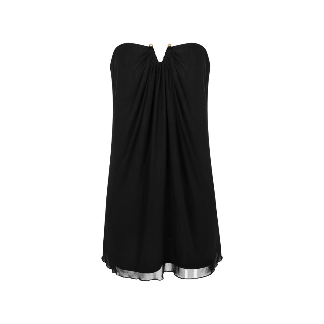 Mesh Tube-Top Small Dress