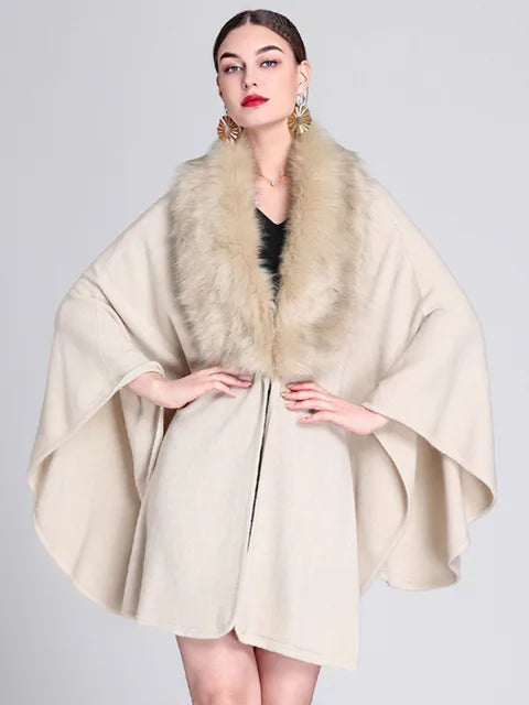 Splicing Plush Cloak Jacket