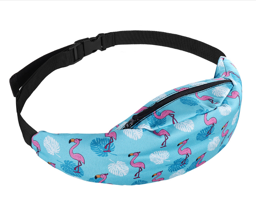 Printed Waist Zipper Bag