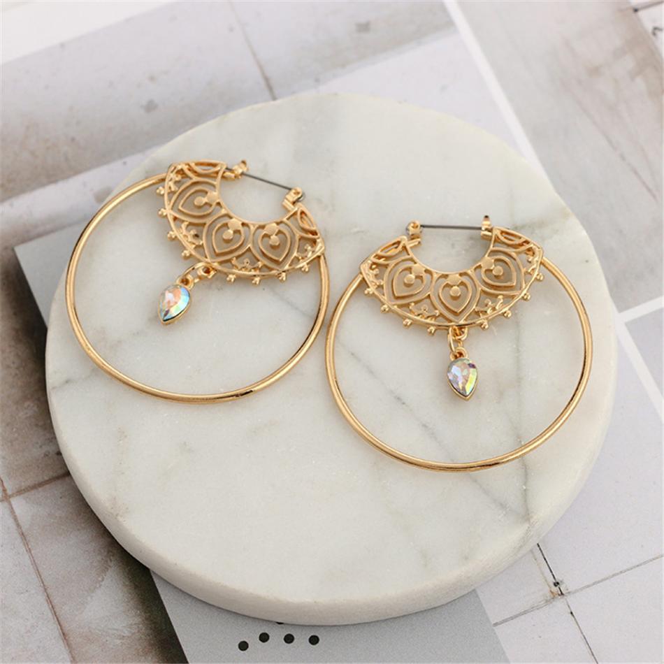 Gold-Colour Big Round Hoop Earrings