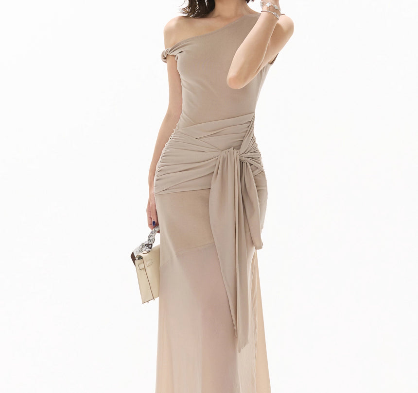 Cool Knitted Off-neck Hot Girl Dress