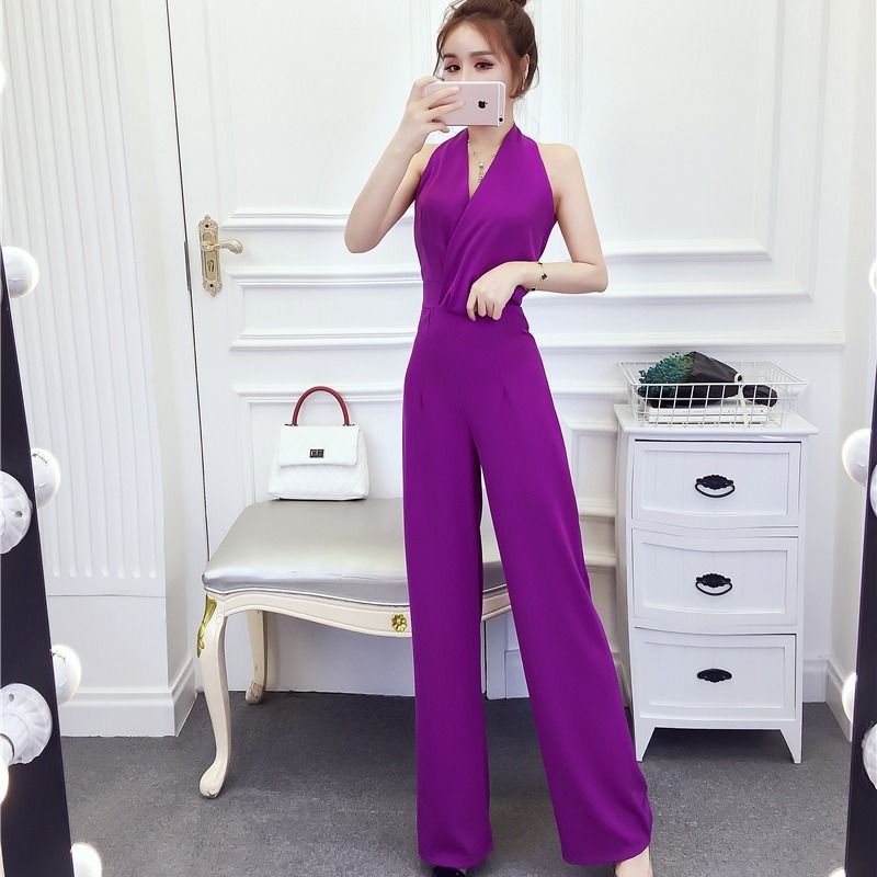 Wide-Leg Jumpsuit - High-Waist