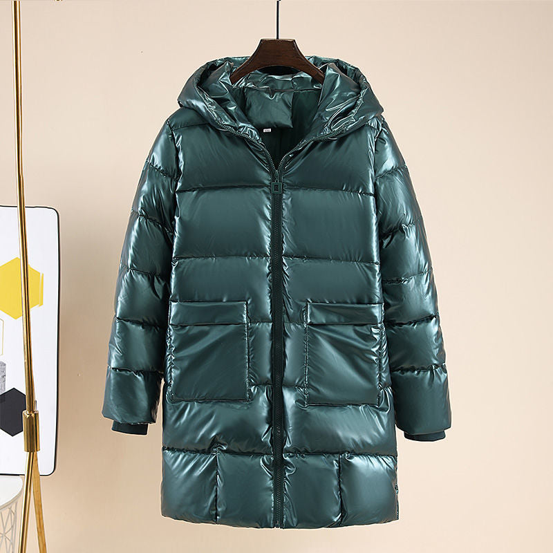 Glossy Midi Down Padded Jacket