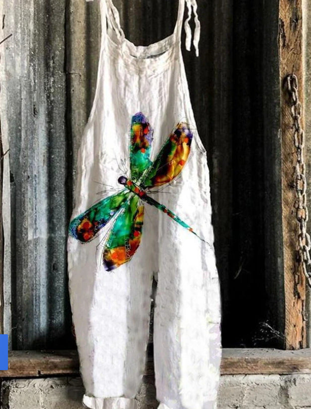 Sweet Little Print Retro Wide-leg Women's Jumpsuit