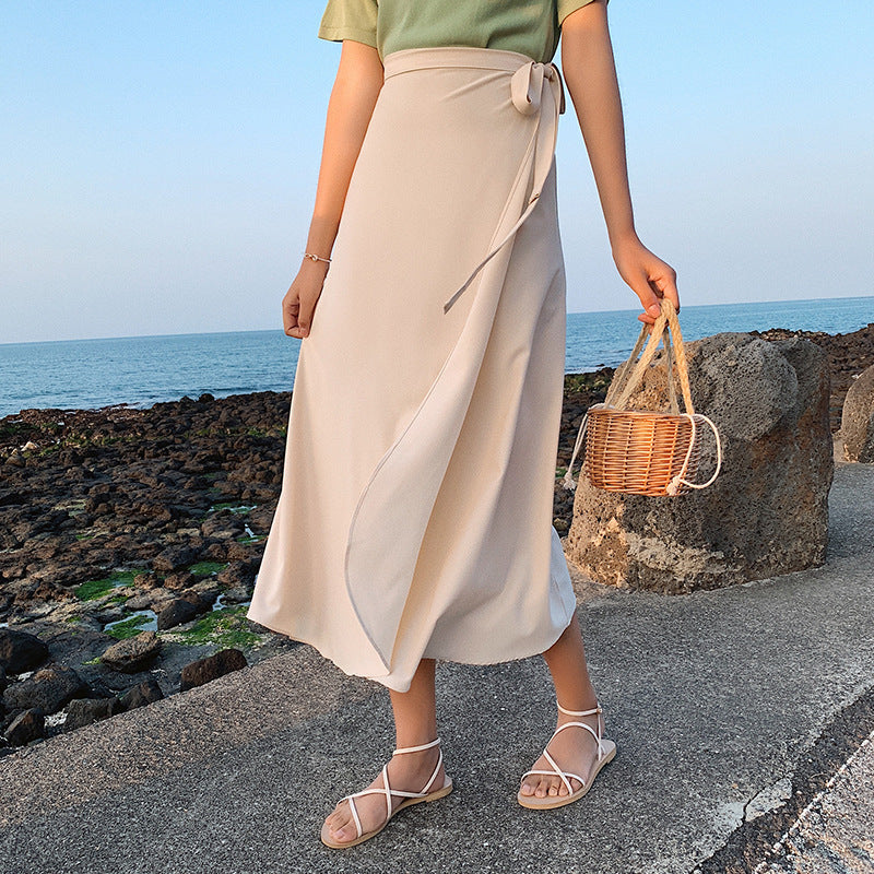 One-piece lace-up skirt