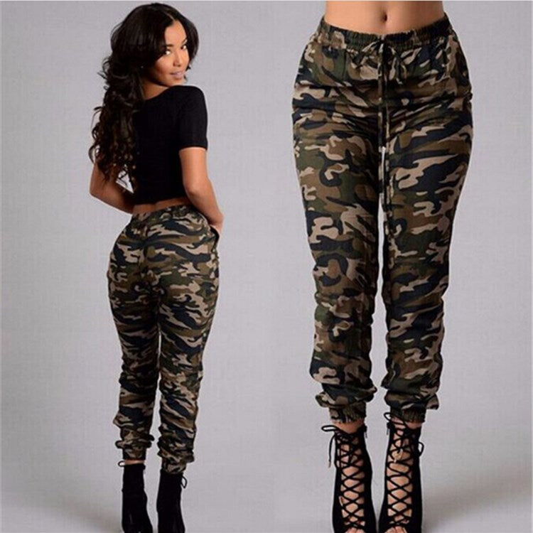 Print Camouflage Trousers for Women