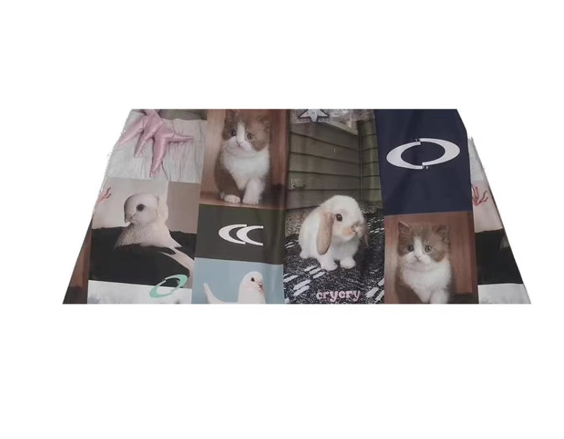 Pretty Pet Printing Pendulum-Length Skirt