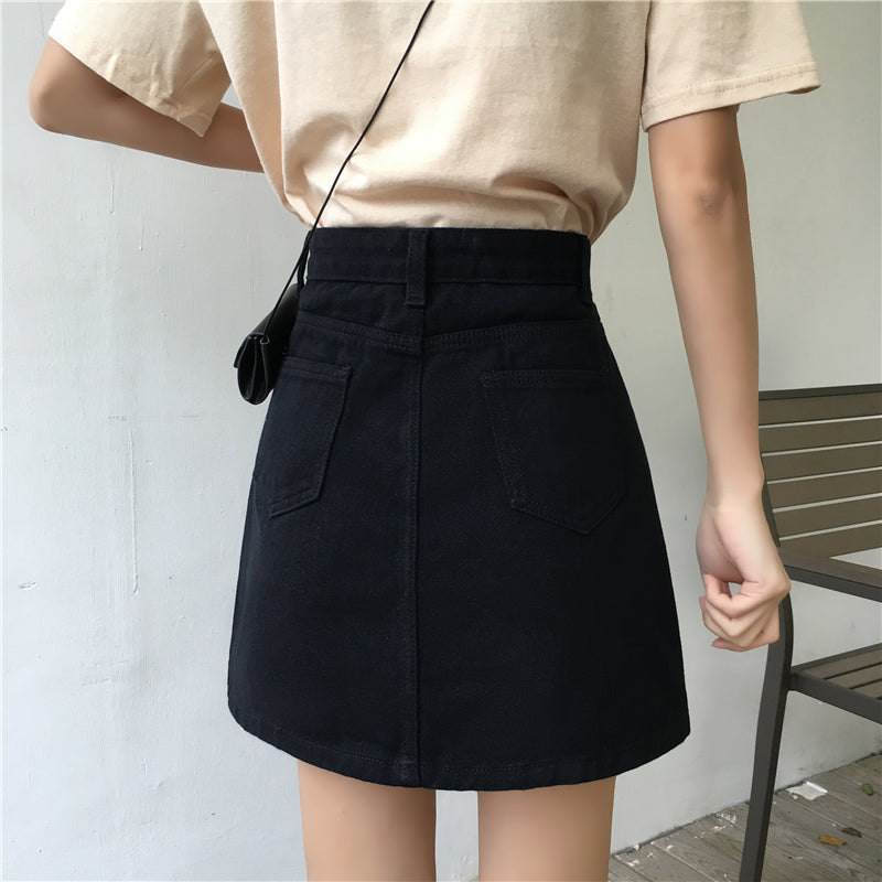 Black High-Waist Mini Skirt