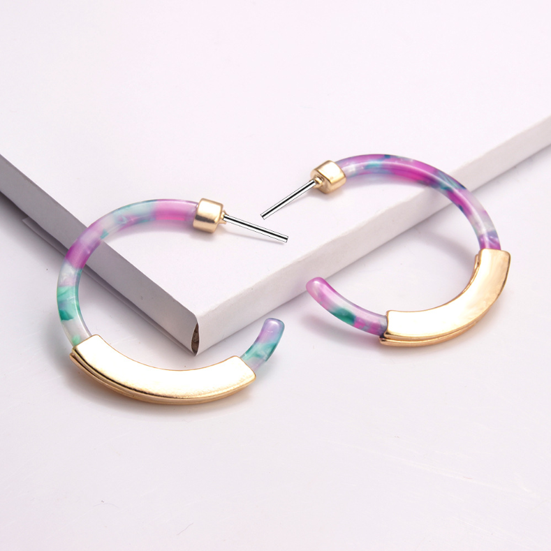 Fashion Bohemia Acrylic Acetate Hoop Earrings