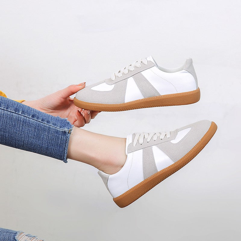 Shallow Flat-Bottom Lace-Up Shoes