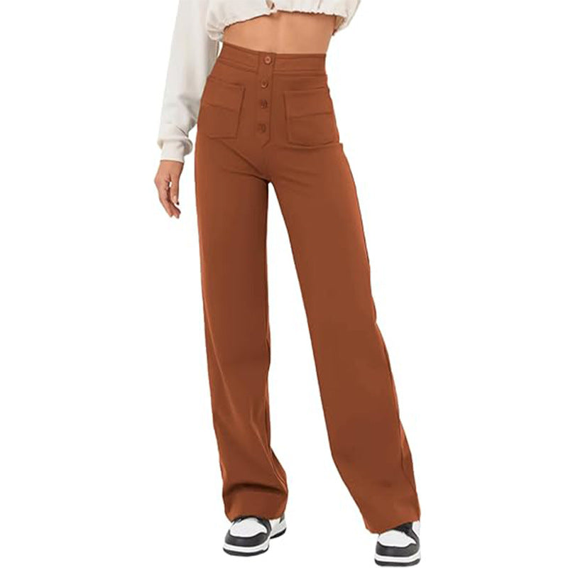 High-Waist Trousers With Pockets