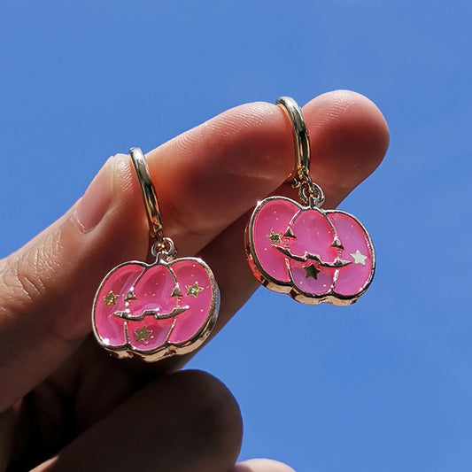 Pumpkin Big Statement Hoop Earrings