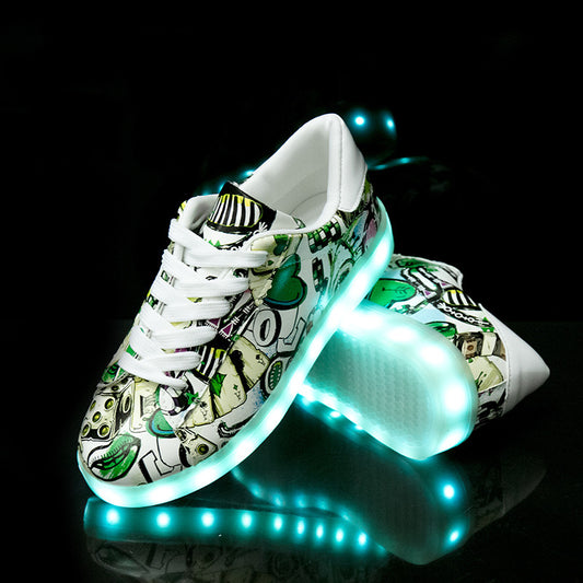 Light Fluorescent Sports Shoes For Women