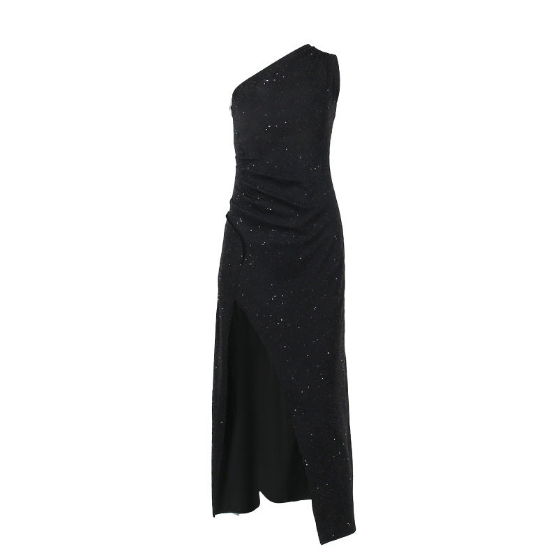 Shiny Backless Dress For Women