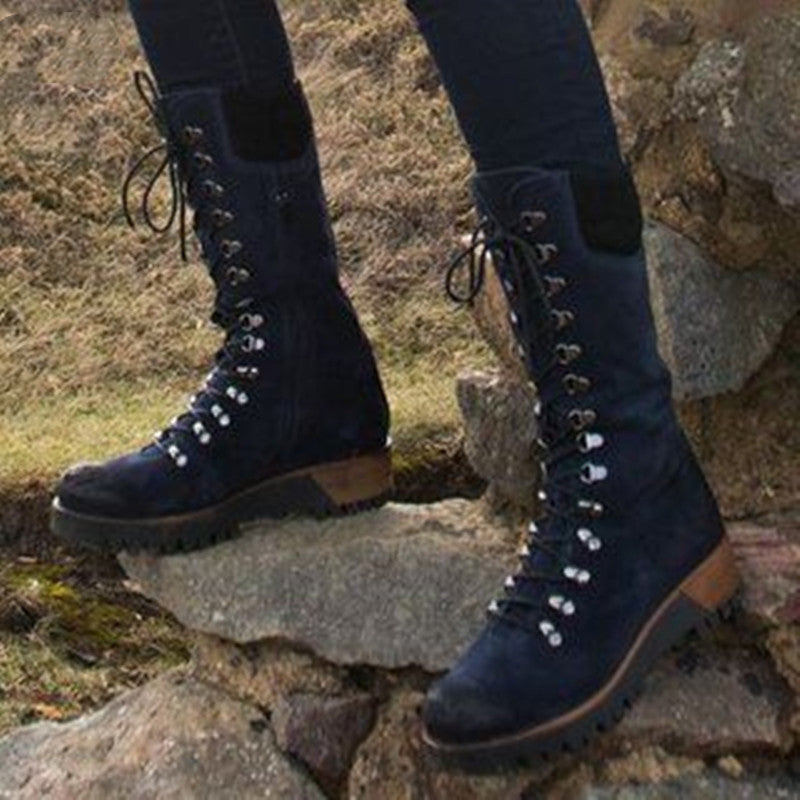 Lace-Up Vintage Platform Boots