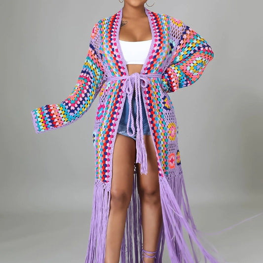 Handmade Crochet Beach Cover-Up Cardigan