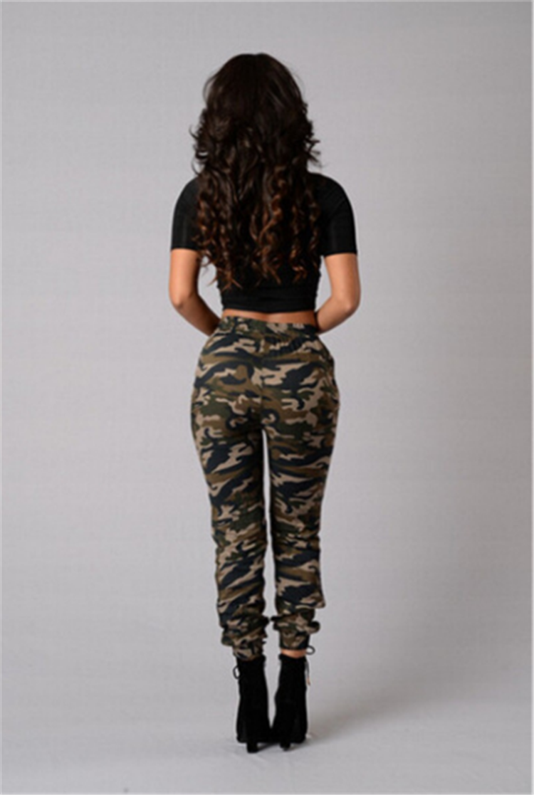 Print Camouflage Trousers for Women