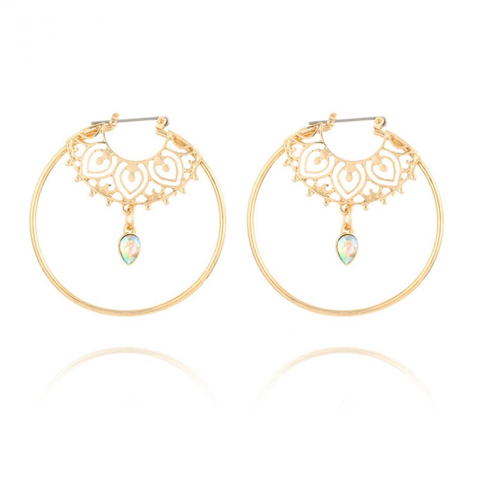 Gold-Colour Big Round Hoop Earrings