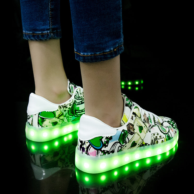 Light Fluorescent Sports Shoes For Women