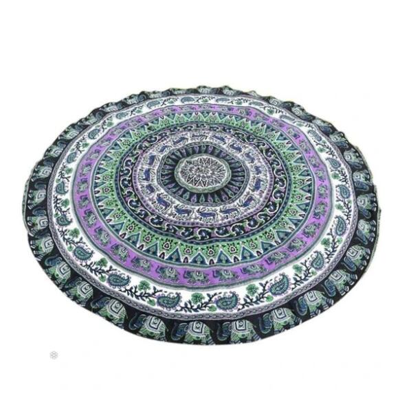 Round Beach Towel - Elephant Totem