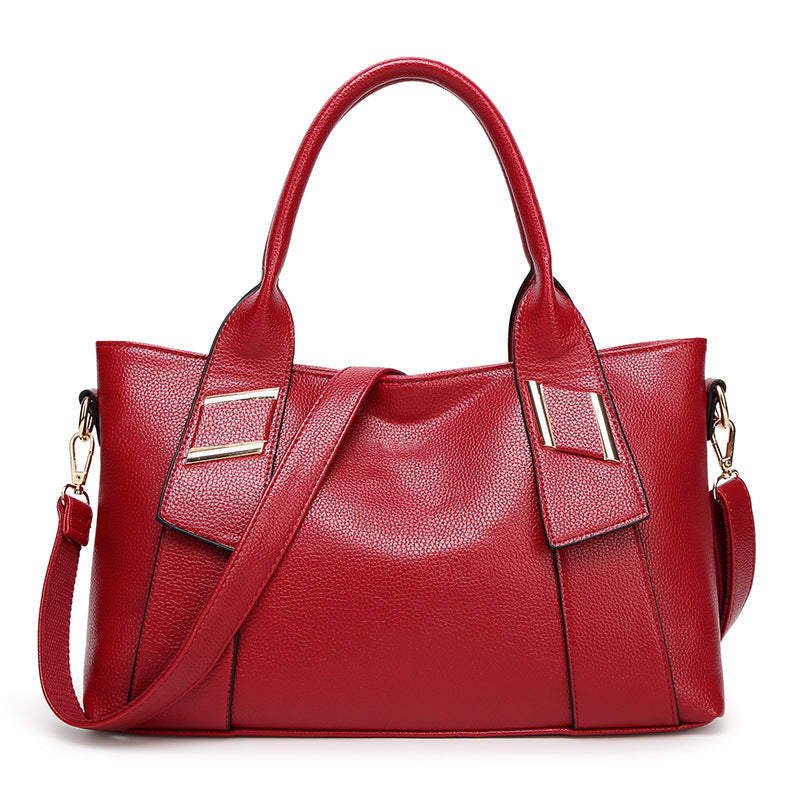 Horizontal Square Embossed PU Handbag