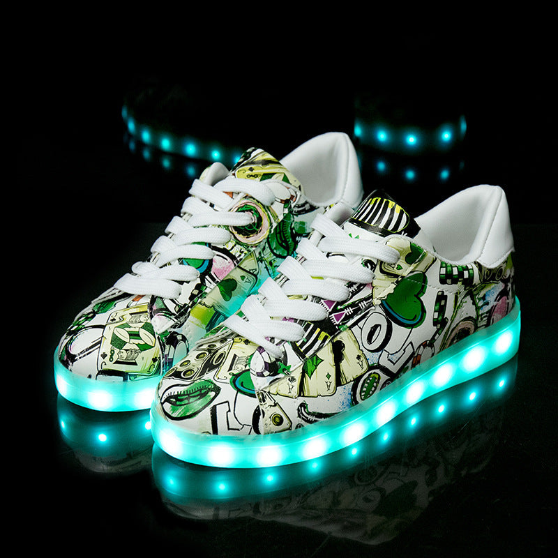 Light Fluorescent Sports Shoes For Women