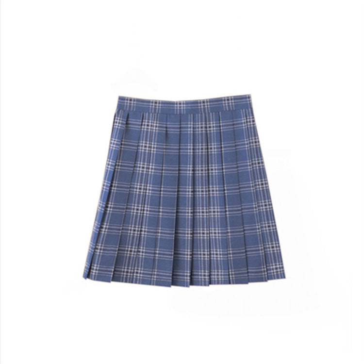 High-Waist Plaid Soft Pleated Skirt