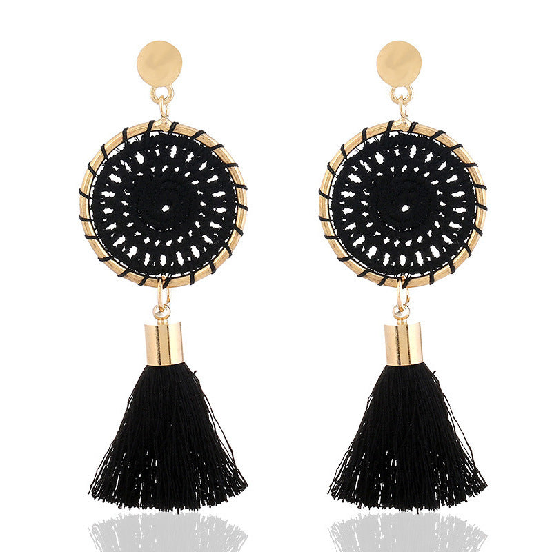 Hand-Woven Drop Earrings