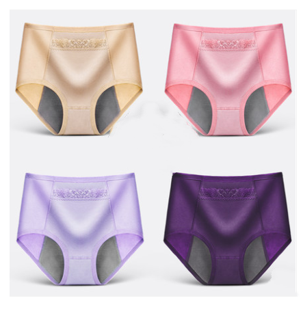 Leak-Proof Menstrual Period Breathable Triangle Health Pants - 4 Pairs of Underwear