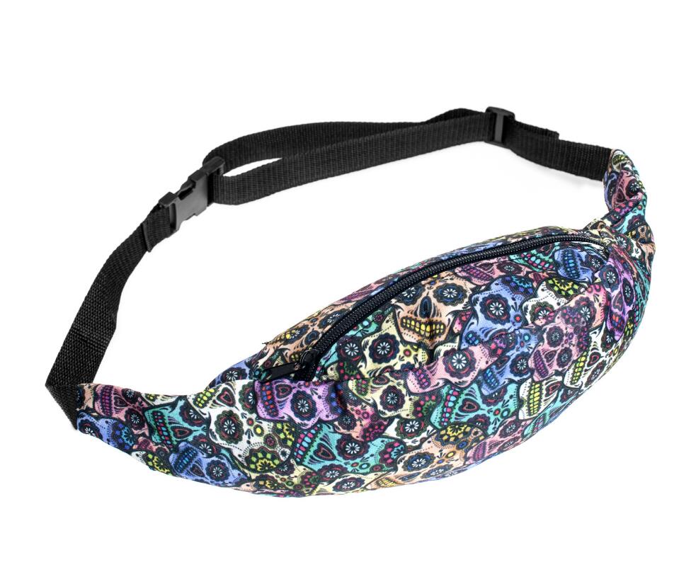 Printed Waist Zipper Bag