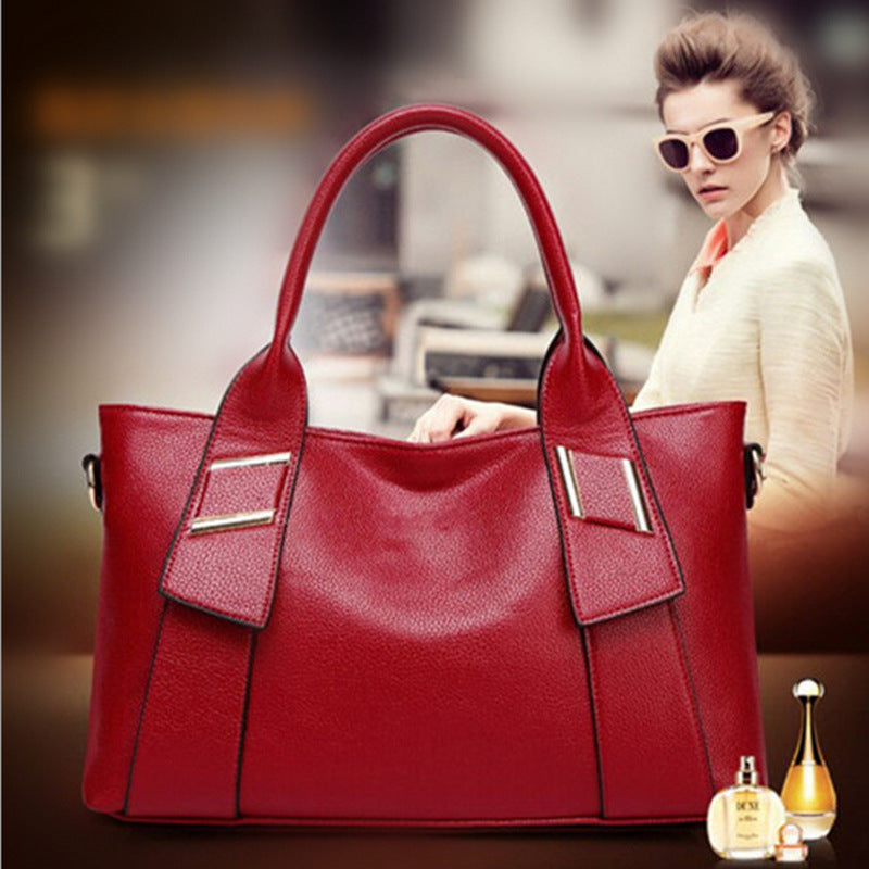 Horizontal Square Embossed PU Handbag