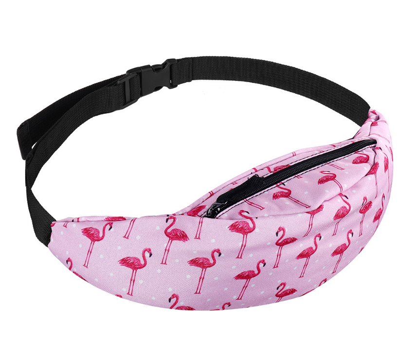 Printed Waist Zipper Bag