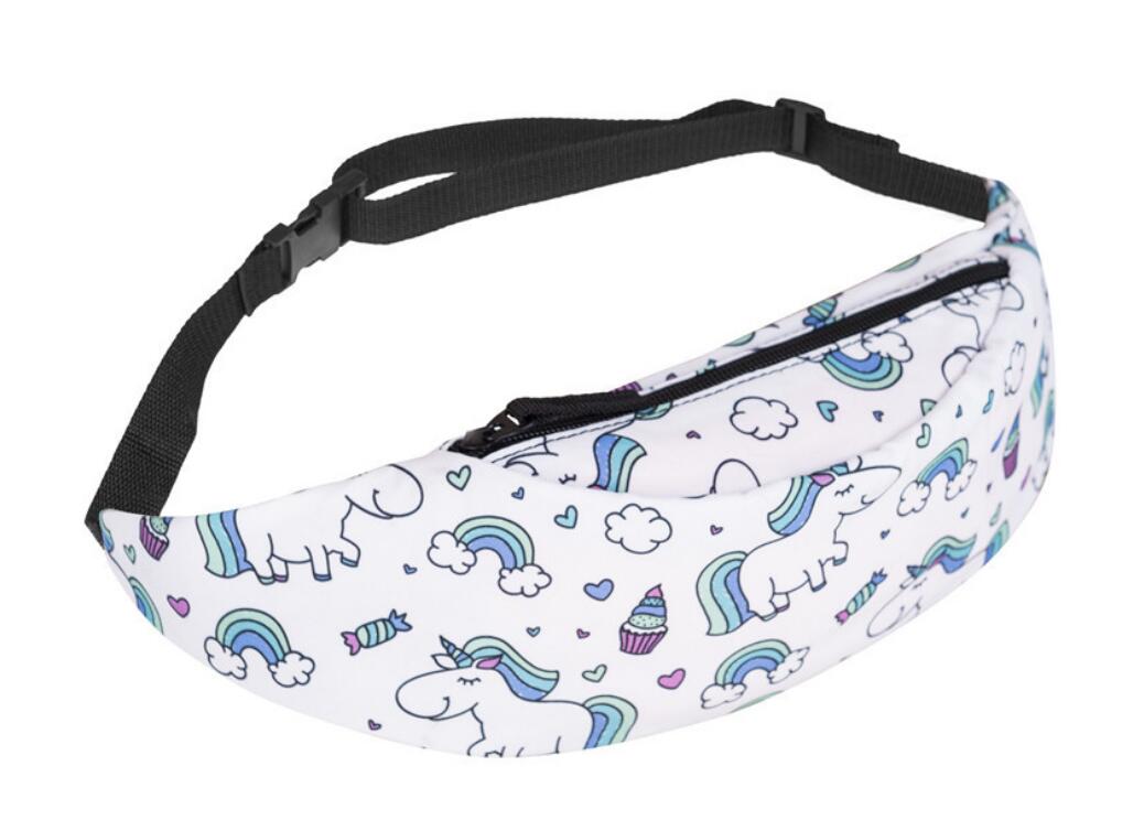 Printed Waist Zipper Bag