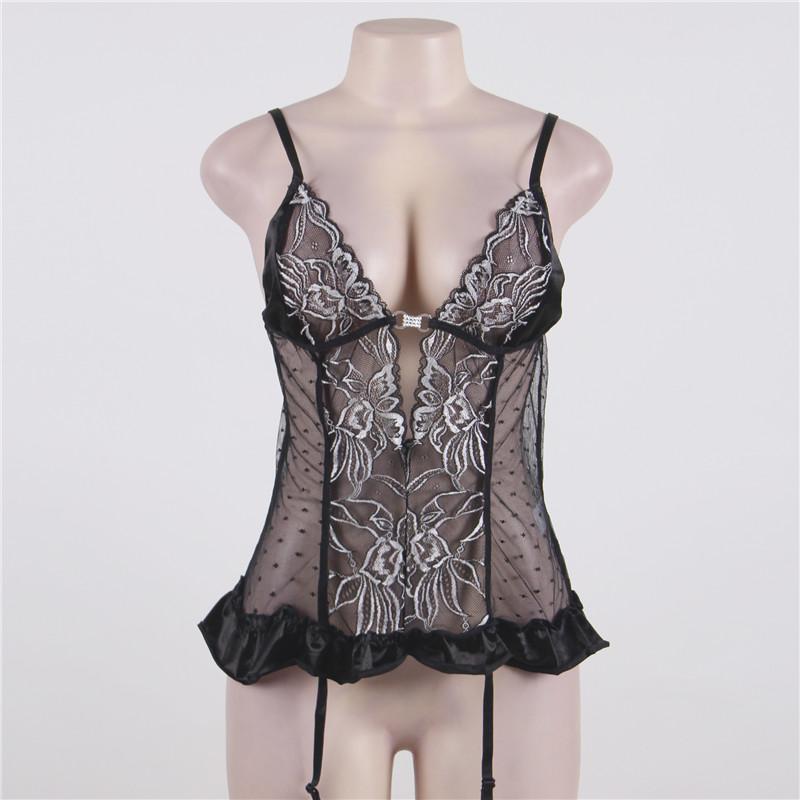 Transparent Crocheted Lenceria Lingerie Nightwear