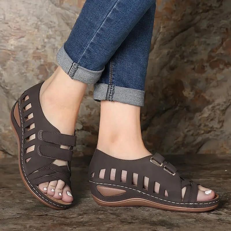 Velcro Wedge Open Sandals