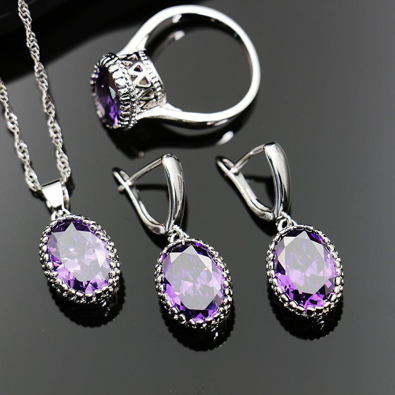 Women's Evening Jewellery Set - Earrings+Necklaces+Bracelets