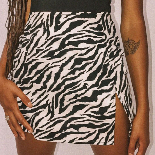 Flared Print Mini Skirt