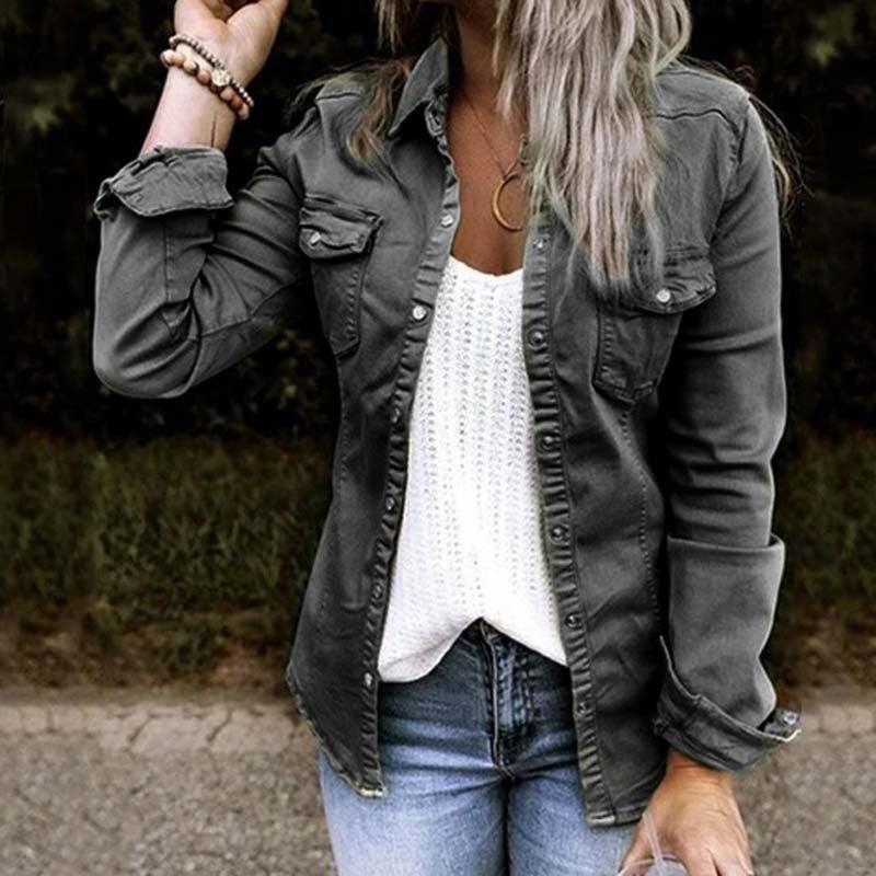 Mid-Length Denim Jacket For Women