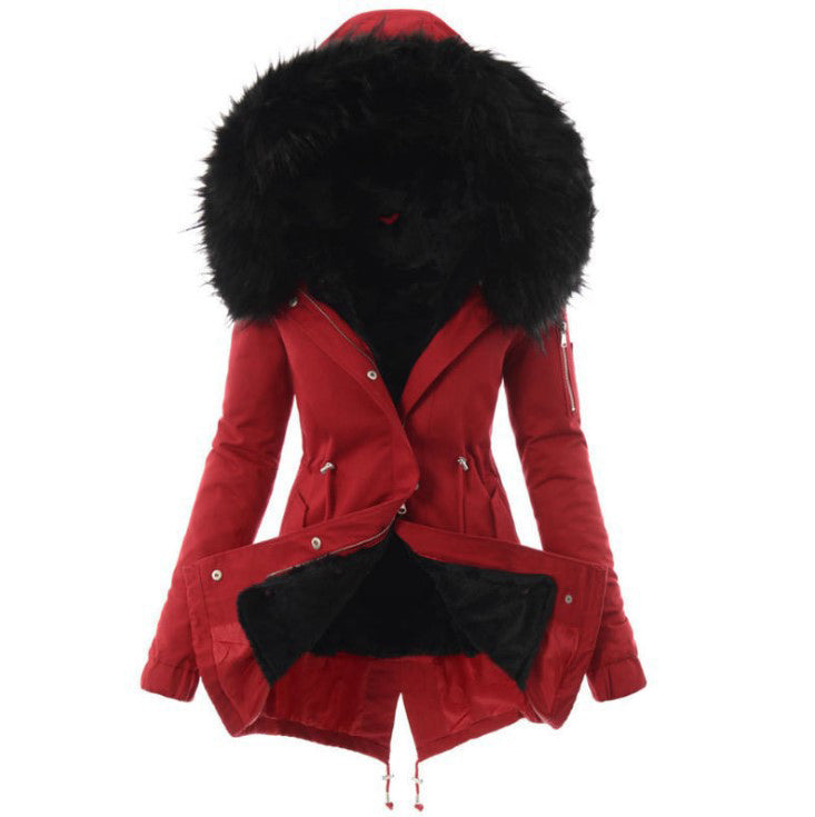 Fur-Collar Cotton Jacket For Women