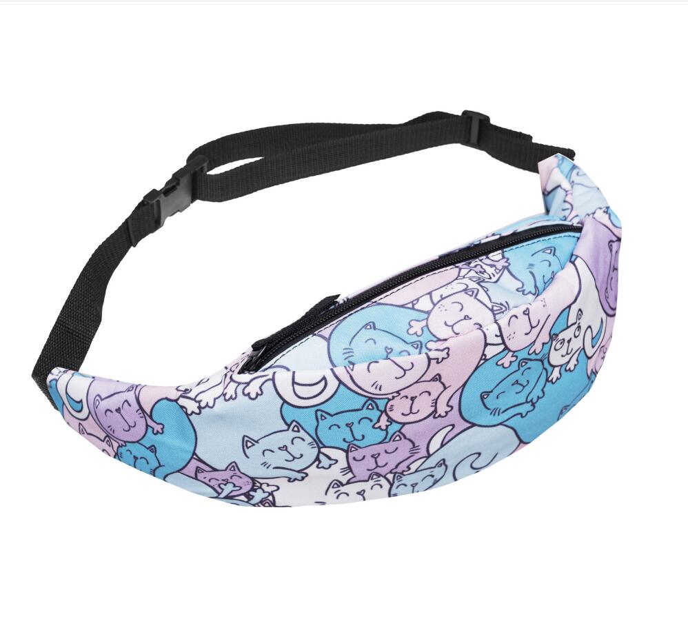 Printed Waist Zipper Bag